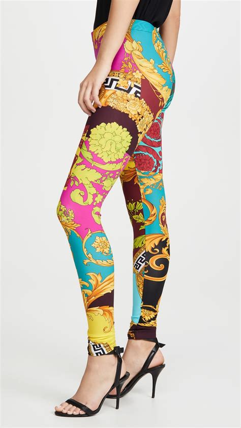 versace print bag|Versace print leggings.